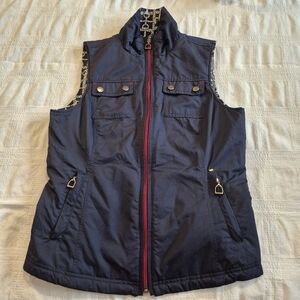 Ariat SM reversible Derby vest, navy blue side and a contrasting pattern VGUC